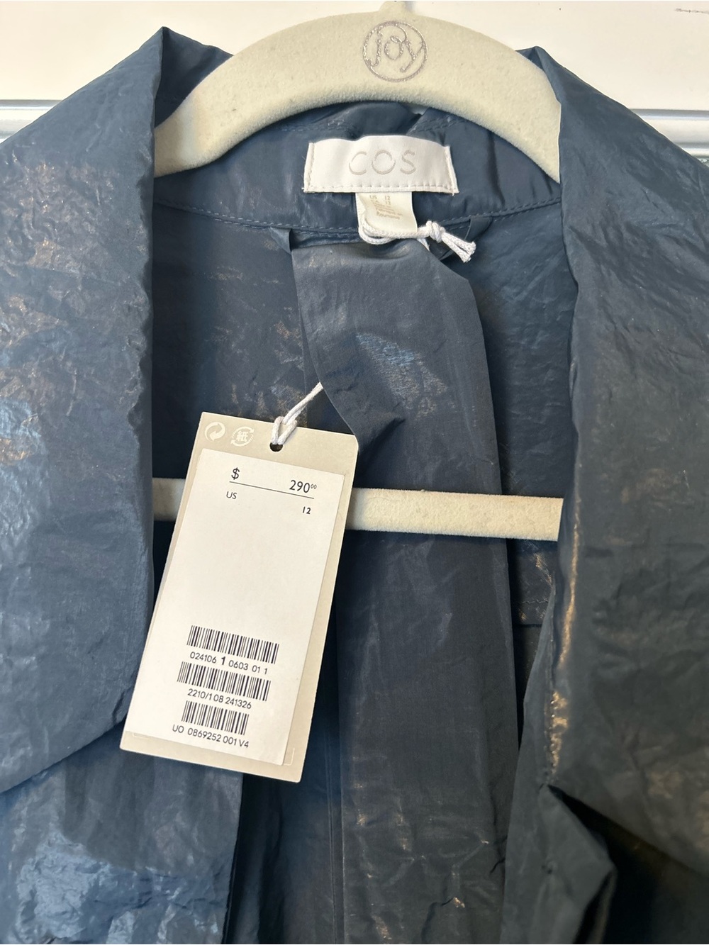 NWT COS Blue Crinkled Technical Coat - Picture 5 of 5